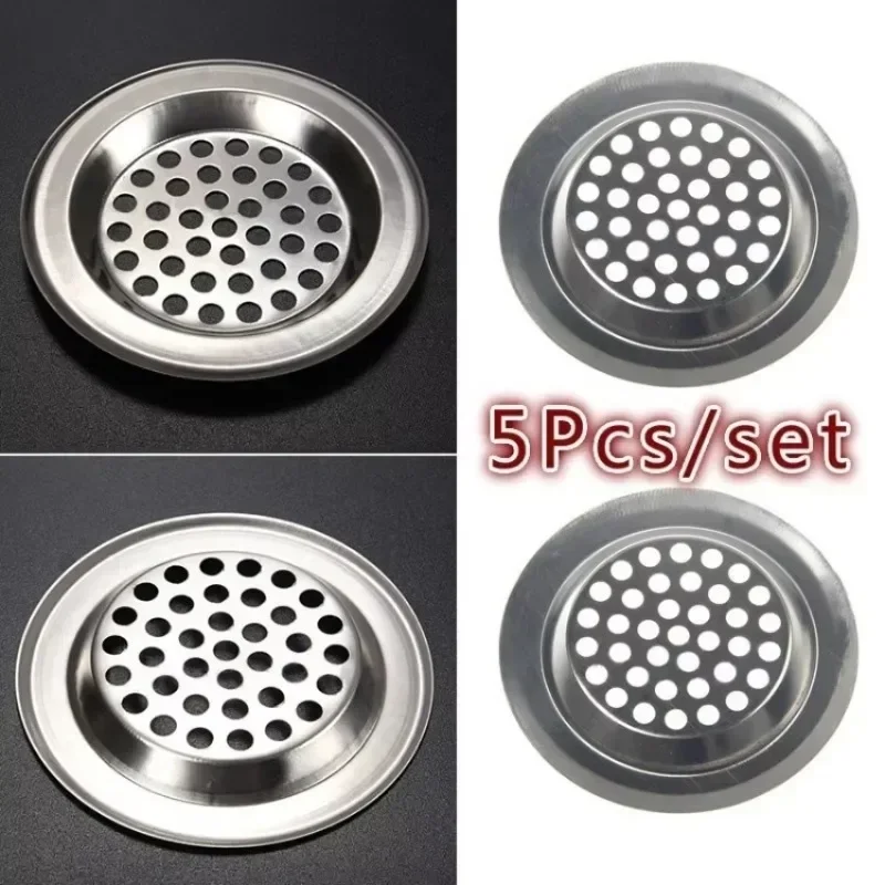 Sink Drain Strainer - 주방 욕실용 5개 세트 원형 풀형