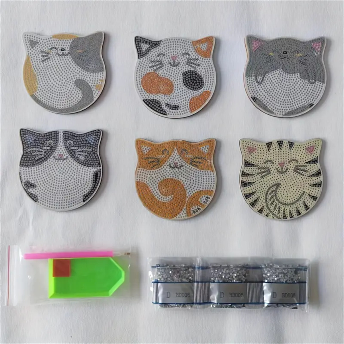 6 개/대 DIY 고양이 라인 석 페인트 모자이크 음료 - Home Improvement Kitchen 리뷰 및 가격
